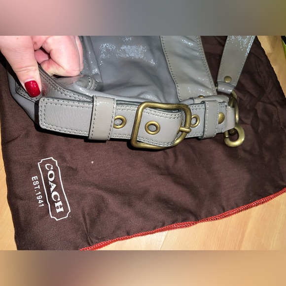 Coach Gray Patent Leather Bag - Picture 3 of 9